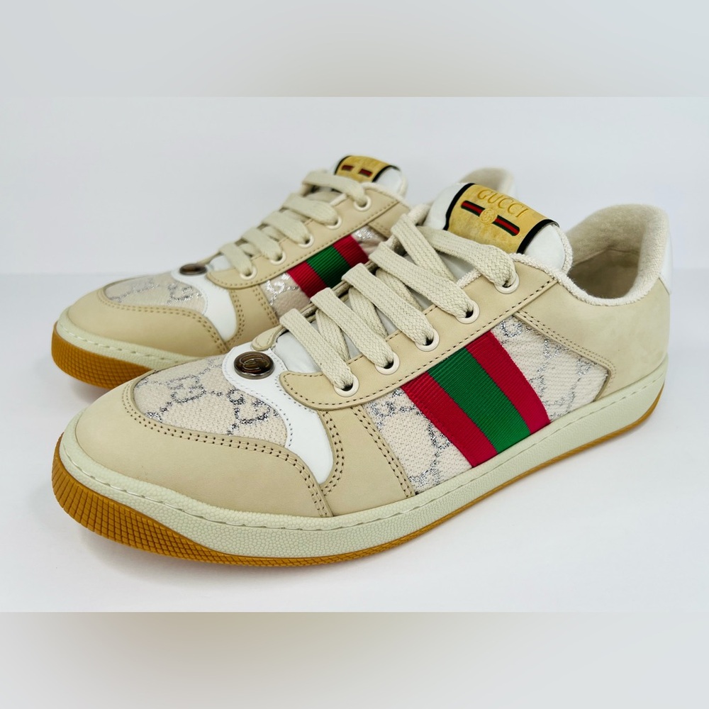 Gucci Screener Ace Women's GG Sylvie Web Enamel Logo Supreme Sneakers EU 41 - Picture 11 of 12